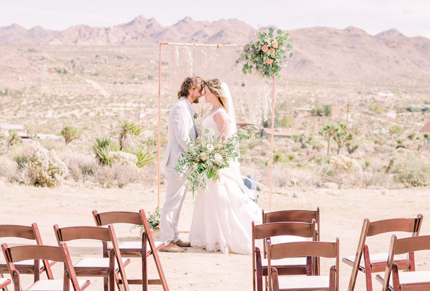 New Jersey-Wedding-Portrait-Photography-Bridal and Groom at altar in Joshua Tree California