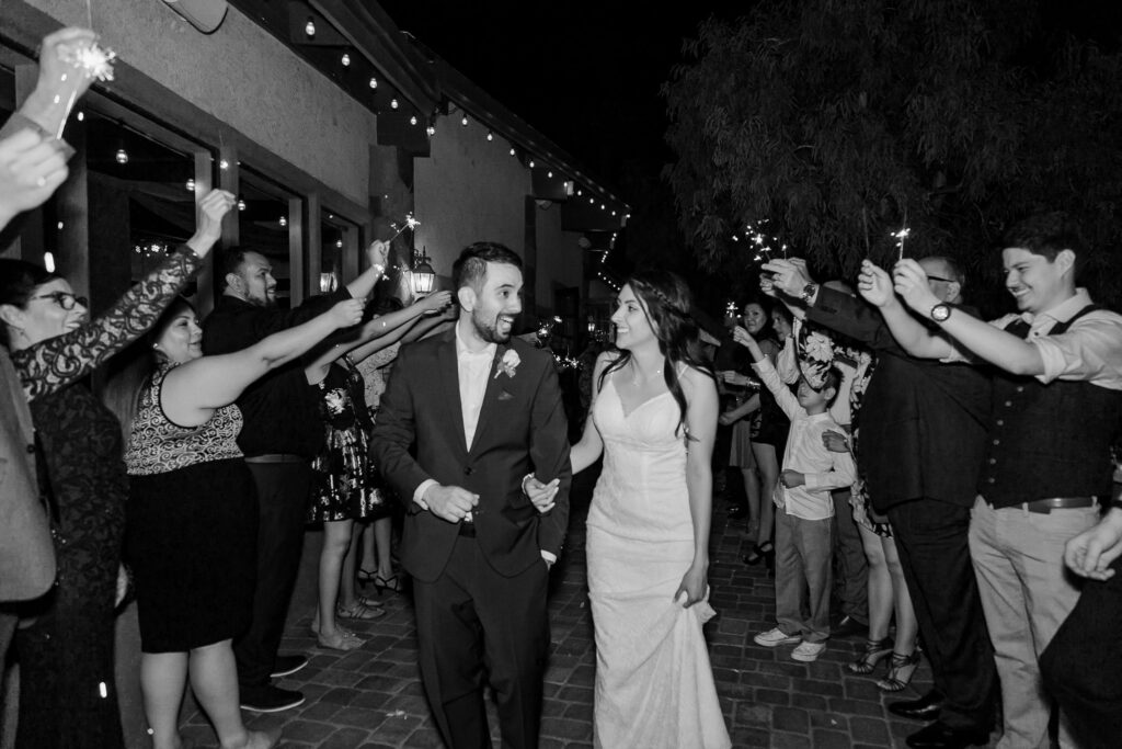 Las Vegas Summer Wedding- The Grove- reception- couples exit