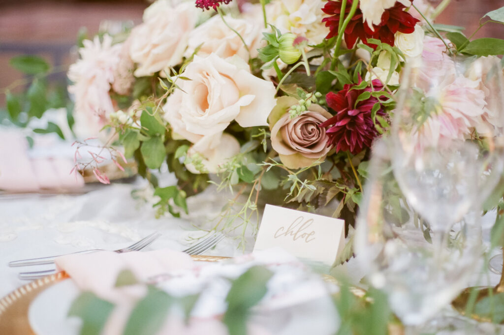 Romantic Flower Centerpiece, Table Arrangements, Roses, Wedding Florals