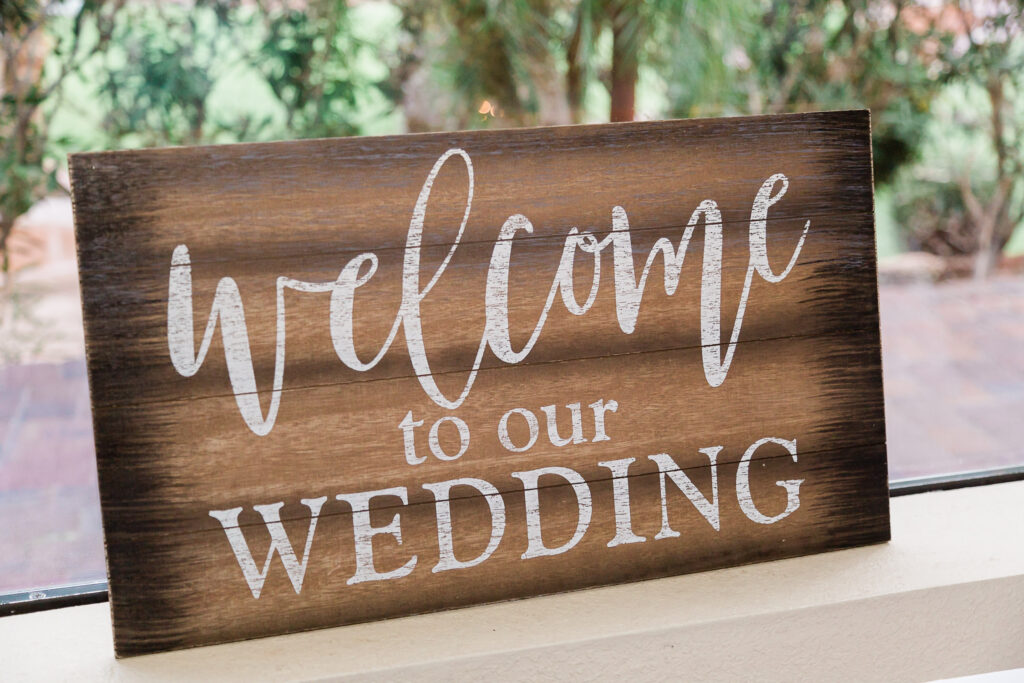 Las Vegas Summer Wedding- The Grove- welcome sign