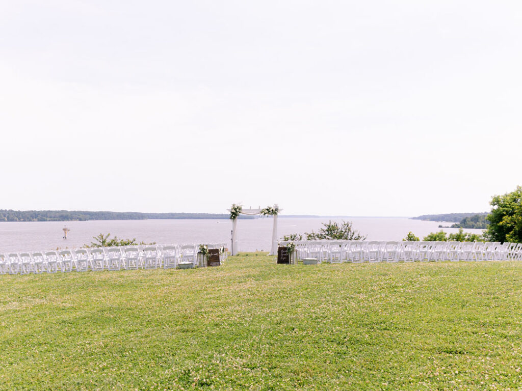 Outdoor Ceremony - Eastern Shore wedding- Bohemia Overlook