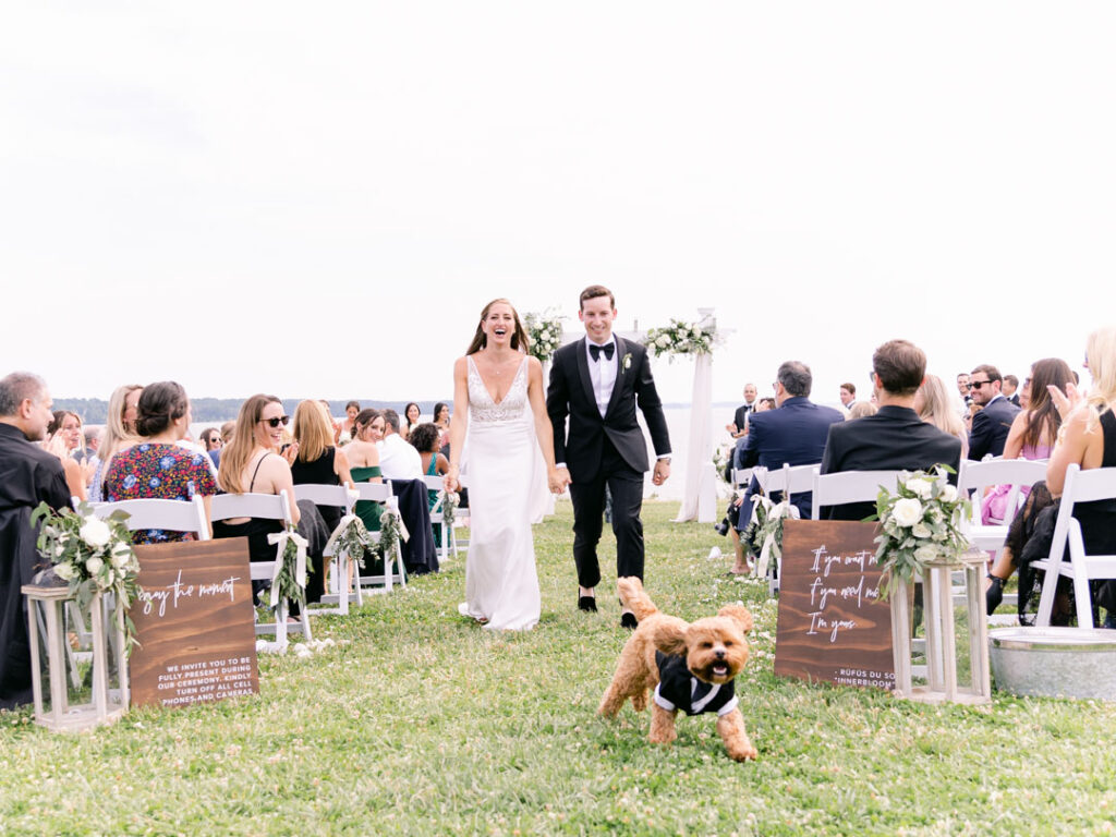 Walking down aisle- Eastern Shore wedding- Bohemia Overlook