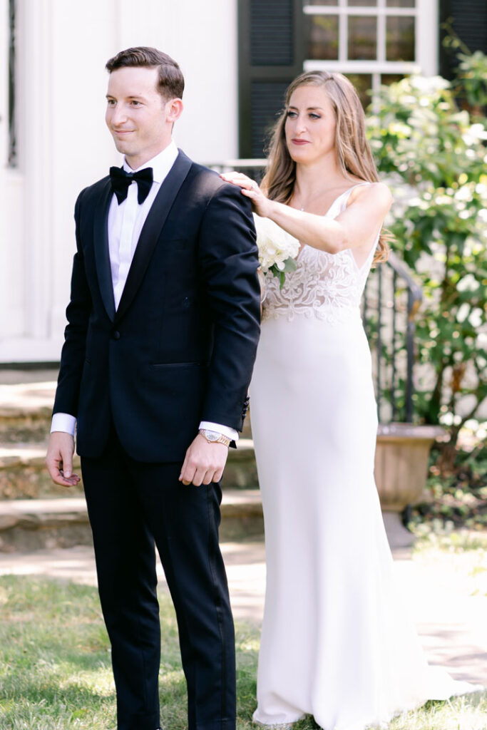 Couples meet before ceremony- Eastern Shore wedding- Bohemia Overlook