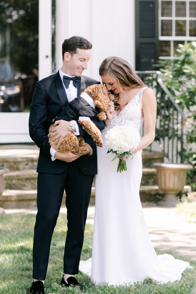 Wedding Portraits with dog- Eastern Shore wedding- Bohemia Overlook