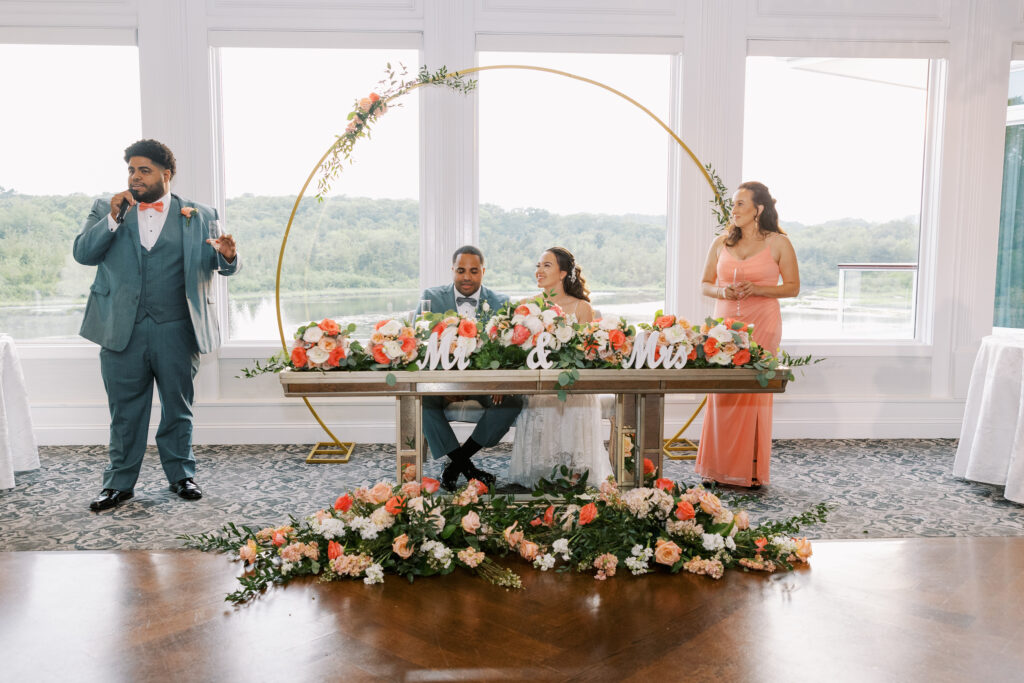 wedding toasts at The Mill Lakeside Manor