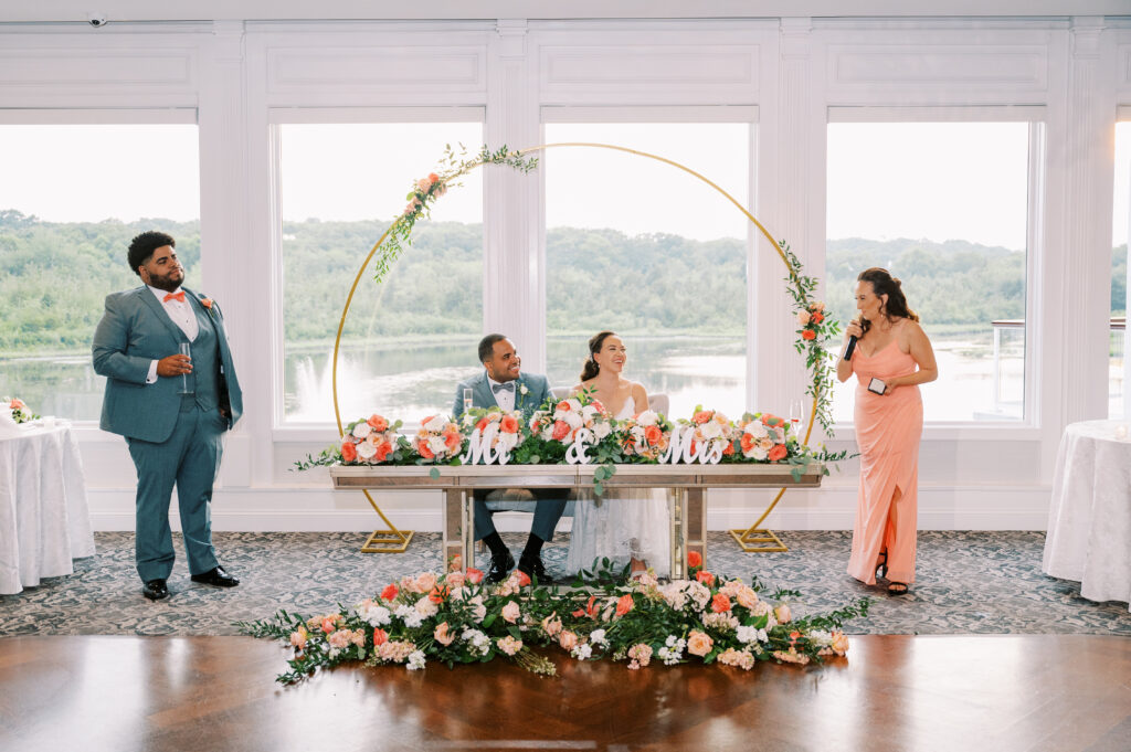 wedding toasts at The Mill Lakeside Manor
