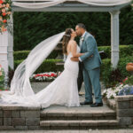 Mill Lakeside Manor, Summer Wedding, New Jersey Wedding Venue, Ceremony kiss