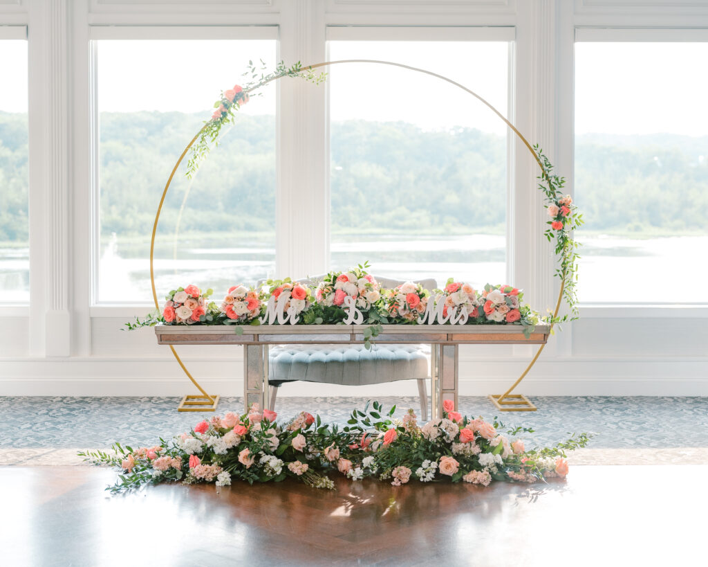 Sweetheart table at The Mill Lakeside Manor