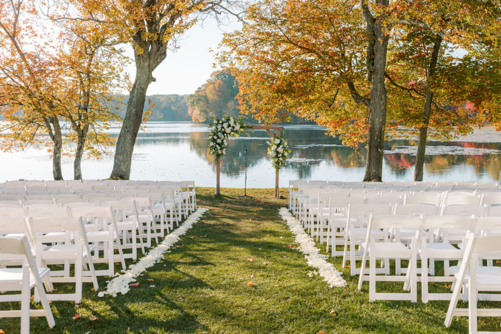 Indian trail club, NJ wedding venue, outdoor ceremony, fall wedding