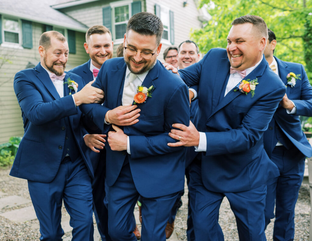 Groomsmen tackle