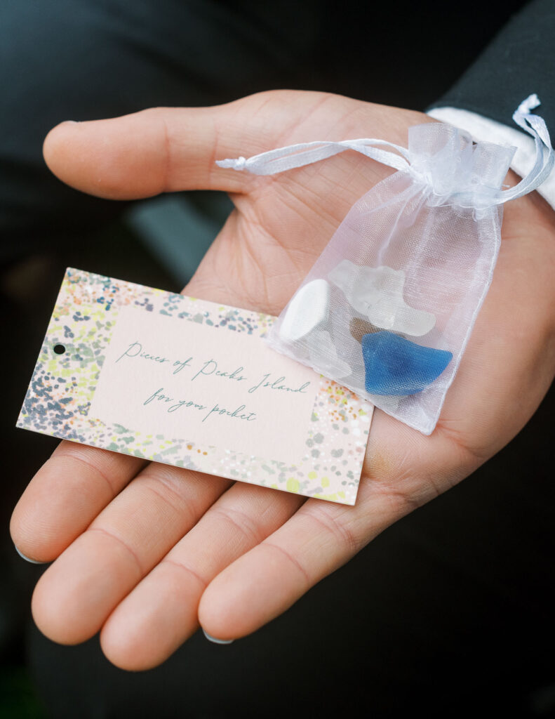 Pieces of sea glass, wedding guest gift