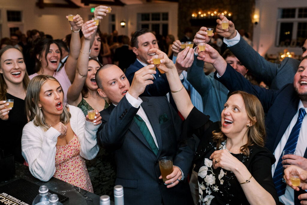 Wedding guest at the bar