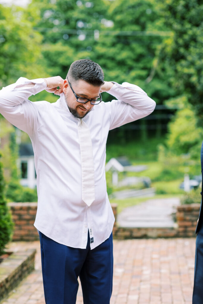 Groom getting ready photos