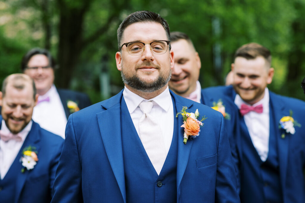 Groom with groomsmen portraits