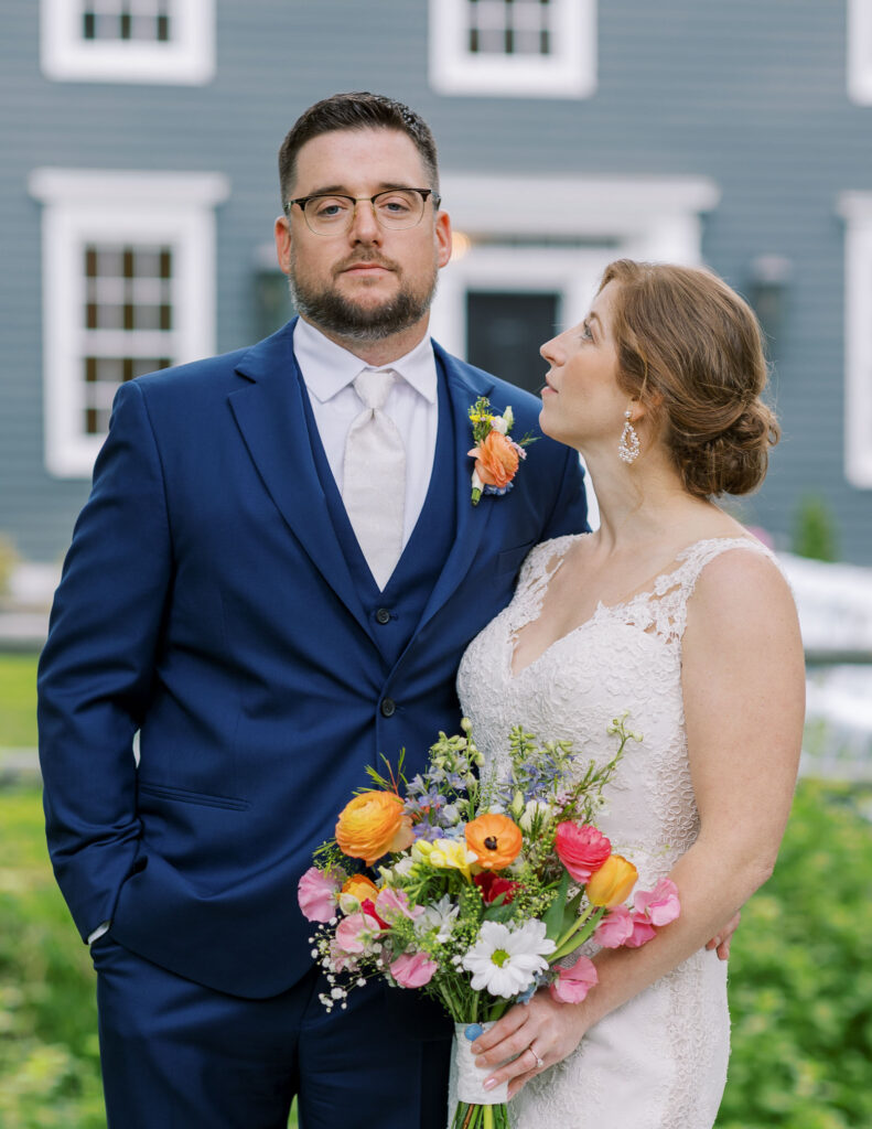 Bride and groom wedding portraits, spring wedding in new jersey