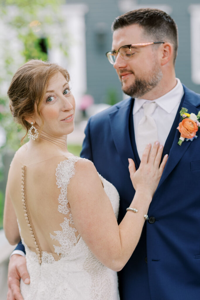 Bride and groom wedding portraits, spring wedding in new jersey