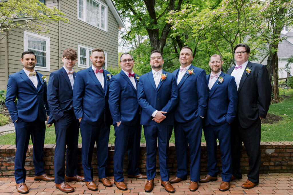 Groomsmen portraits at the Inn at Millrace Pond