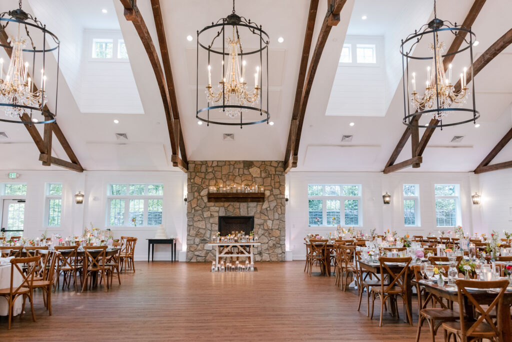 Reception space in The Inn at Millrace Pond with sweetheart table