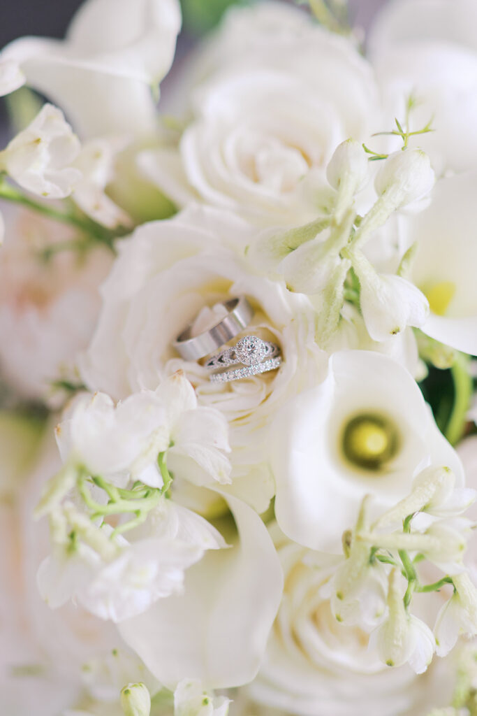 Rings with bouquet. photos by Simone Jaramillo Photography