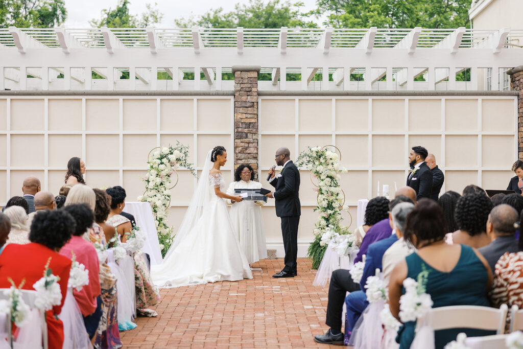 Couple exchanging vows 