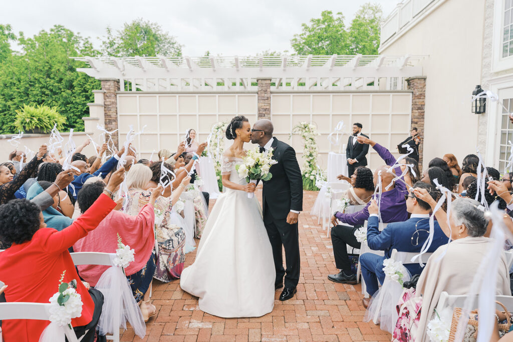 Outdoor Ceremony, couple kissing