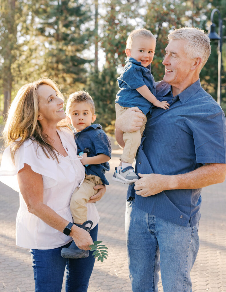 Family portraits in Lake Tahoe with the grandparents