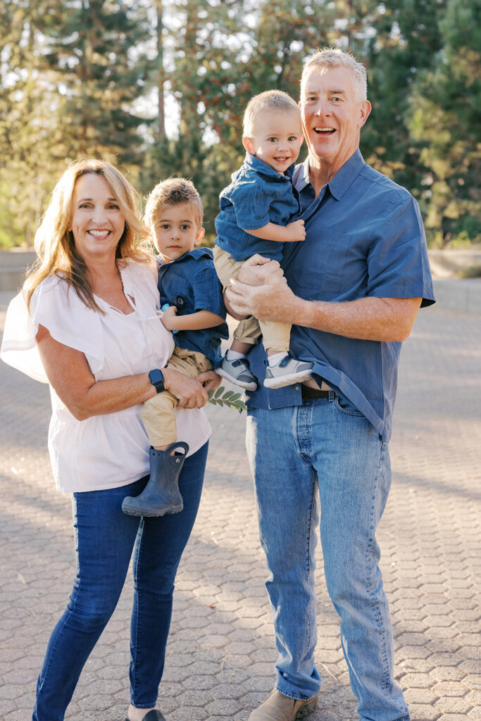 Photo with grandparents in North Lake Tahoe, photography session