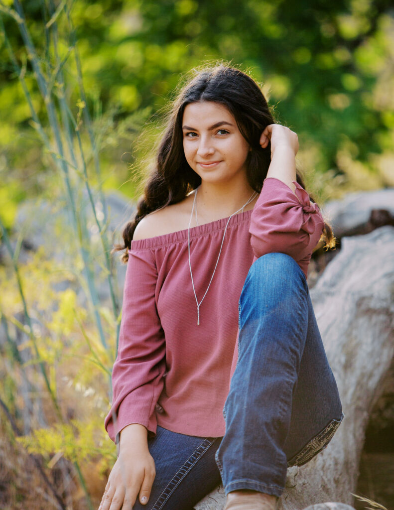 Outdoor senior portraits in the Sierra Nevada mountains near Reno with Simone Jaramillo Photography